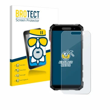 Parte frontal de un envase de producto con el logotipo de la marca BROTECT. Al lado se muestra el dispositivo Soyes S10 Max co