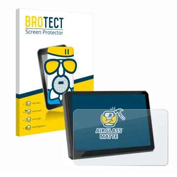 Parte frontal de un envase de producto con el logotipo de la marca BROTECT. Al lado se muestra el dispositivo Carpuride W702BS