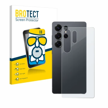 Parte frontal de un envase de producto con el logotipo de la marca BROTECT. Al lado se muestra el dispositivo Samsung Galaxy S