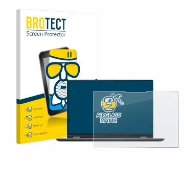 Parte frontal de un envase de producto con el logotipo de la marca BROTECT. Al lado se muestra el dispositivo ASUS Vivobook S 