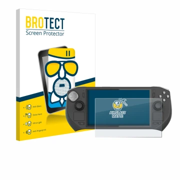 Parte frontal de un envase de producto con el logotipo de la marca BROTECT. Al lado se muestra el dispositivo Zotac Gaming Zon