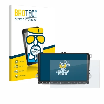 Parte frontal de un envase de producto con el logotipo de la marca BROTECT. Al lado se muestra el dispositivo Essgoo AR9002 co