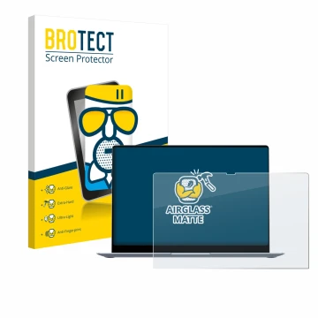 Parte frontal de un envase de producto con el logotipo de la marca BROTECT. Al lado se muestra el dispositivo Samsung Galaxy B