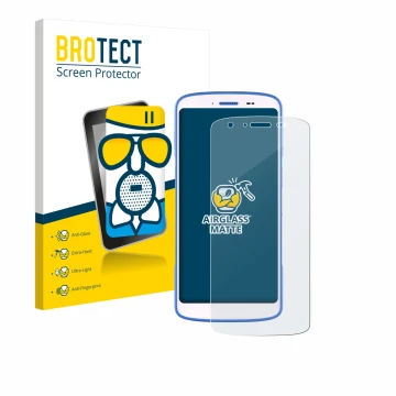 Parte frontal de un envase de producto con el logotipo de la marca BROTECT. Al lado se muestra el dispositivo Zebra HC 25 con 