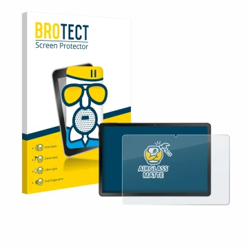 Parte frontal de un envase de producto con el logotipo de la marca BROTECT. Al lado se muestra el dispositivo Doogee U11 Pro c