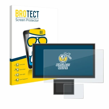 Parte frontal de un envase de producto con el logotipo de la marca BROTECT. Al lado se muestra el dispositivo Icom IC-7760 con