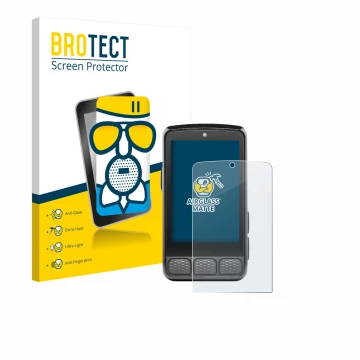 Parte frontal de un envase de producto con el logotipo de la marca BROTECT. Al lado se muestra el dispositivo Wahoo Elemnt Roa