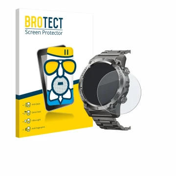 Parte frontal de un envase de producto con el logotipo de la marca BROTECT. Al lado se muestra el dispositivo Naixues 55G 1.46