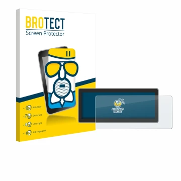 Parte frontal de un envase de producto con el logotipo de la marca BROTECT. Al lado se muestra el dispositivo RSNAV Series 5 (