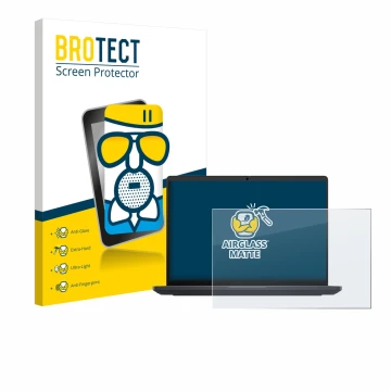 Parte frontal de un envase de producto con el logotipo de la marca BROTECT. Al lado se muestra el dispositivo Dell Pro Max 16 