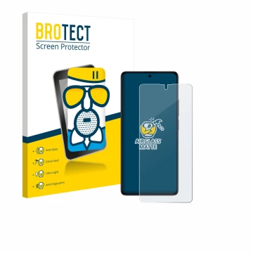 Parte frontal de un envase de producto con el logotipo de la marca BROTECT. Al lado se muestra el dispositivo Xiaomi Poco M6 P