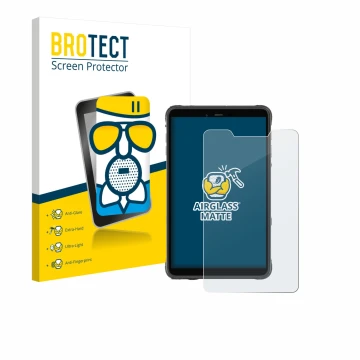 Parte frontal de un envase de producto con el logotipo de la marca BROTECT. Al lado se muestra el dispositivo Ulefone Armor Pa