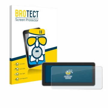 Parte frontal de un envase de producto con el logotipo de la marca BROTECT. Al lado se muestra el dispositivo Vantrue Nexus 4 