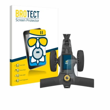 Parte frontal de un envase de producto con el logotipo de la marca BROTECT. Al lado se muestra el dispositivo PowaKaddy CT10 c