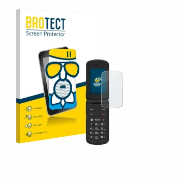 Parte frontal de un envase de producto con el logotipo de la marca BROTECT. Al lado se muestra el dispositivo AGM M10 con su p