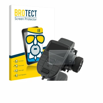 Parte frontal de un envase de producto con el logotipo de la marca BROTECT. Al lado se muestra el dispositivo Radiomaster MT12