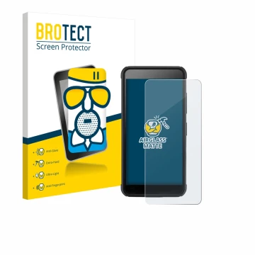 Parte frontal de un envase de producto con el logotipo de la marca BROTECT. Al lado se muestra el dispositivo SkyCaddie Pro 4X