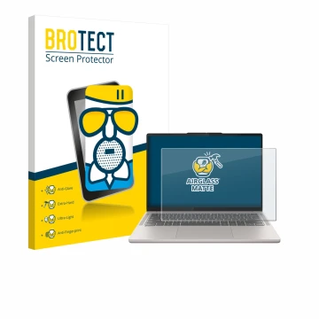Parte frontal de un envase de producto con el logotipo de la marca BROTECT. Al lado se muestra el dispositivo Lenovo Chromeboo
