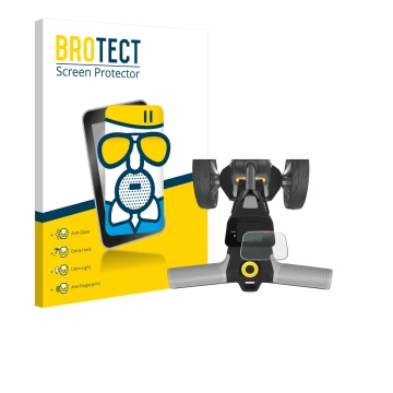 Parte frontal de un envase de producto con el logotipo de la marca BROTECT. Al lado se muestra el dispositivo PowaKaddy CT6 20