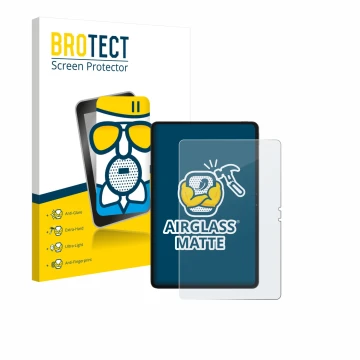 Parte frontal de un envase de producto con el logotipo de la marca BROTECT. Al lado se muestra el dispositivo Blackview MEGA 3