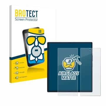 Parte frontal de un envase de producto con el logotipo de la marca BROTECT. Al lado se muestra el dispositivo Samsung Galaxy Z