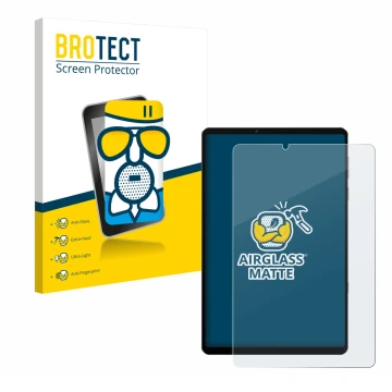 Parte frontal de un envase de producto con el logotipo de la marca BROTECT. Al lado se muestra el dispositivo Lenovo Legion Y7