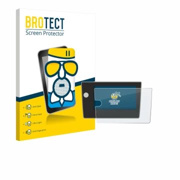 Parte frontal de un envase de producto con el logotipo de la marca BROTECT. Al lado se muestra el dispositivo Volkswagen Polo 