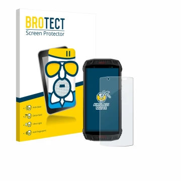 Parte frontal de un envase de producto con el logotipo de la marca BROTECT. Al lado se muestra el dispositivo Ulefone Armor 15