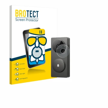 Parte frontal de un envase de producto con el logotipo de la marca BROTECT. Al lado se muestra el dispositivo Aqara Hub G410 c