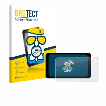 Parte frontal de un envase de producto con el logotipo de la marca BROTECT. Al lado se muestra el dispositivo Chigee AIO-6 Max
