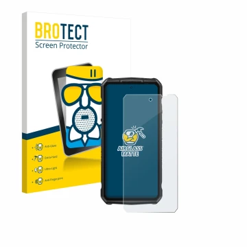 Parte frontal de un envase de producto con el logotipo de la marca BROTECT. Al lado se muestra el dispositivo Ulefone Armor 29
