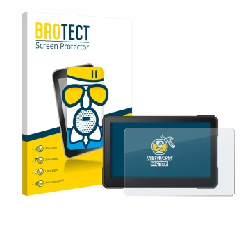 Parte frontal de un envase de producto con el logotipo de la marca BROTECT. Al lado se muestra el dispositivo Interphone Sync 