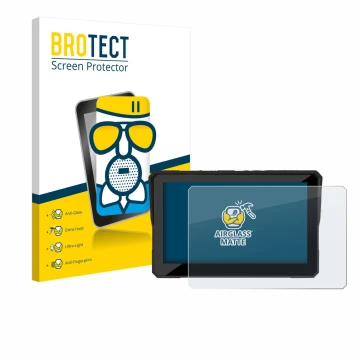 Parte frontal de un envase de producto con el logotipo de la marca BROTECT. Al lado se muestra el dispositivo Carpuride W502 P