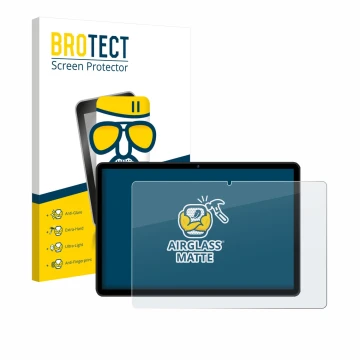 Parte frontal de un envase de producto con el logotipo de la marca BROTECT. Al lado se muestra el dispositivo RUSHAR M90 11