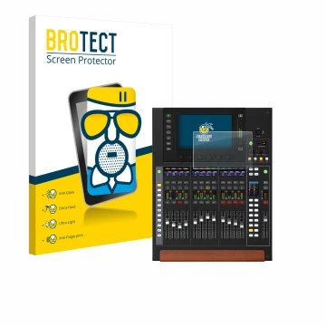 Parte frontal de un envase de producto con el logotipo de la marca BROTECT. Al lado se muestra el dispositivo Behringer Wing C