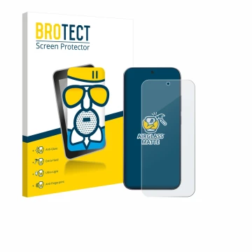 Parte frontal de un envase de producto con el logotipo de la marca BROTECT. Al lado se muestra el dispositivo Xiaomi 17 Pro Ma