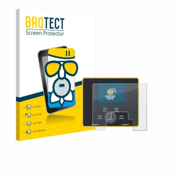 Parte frontal de un envase de producto con el logotipo de la marca BROTECT. Al lado se muestra el dispositivo Junsi iCharger D