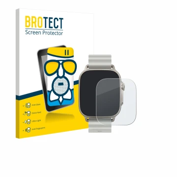 Parte frontal de un envase de producto con el logotipo de la marca BROTECT. Al lado se muestra el dispositivo realme Watch 5 c