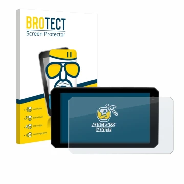 Parte frontal de un envase de producto con el logotipo de la marca BROTECT. Al lado se muestra el dispositivo Chigee AIO-6 LTE