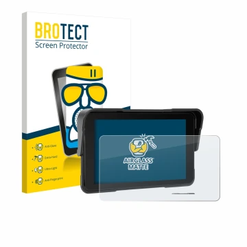 Parte frontal de un envase de producto con el logotipo de la marca BROTECT. Al lado se muestra el dispositivo Sixwin P2 5