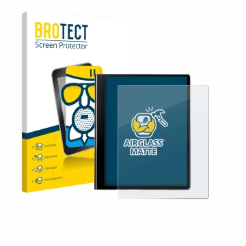 Parte frontal de un envase de producto con el logotipo de la marca BROTECT. Al lado se muestra el dispositivo eazeye Paper 2.0