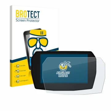 Parte frontal de un envase de producto con el logotipo de la marca BROTECT. Al lado se muestra el dispositivo Ducati Streetfig