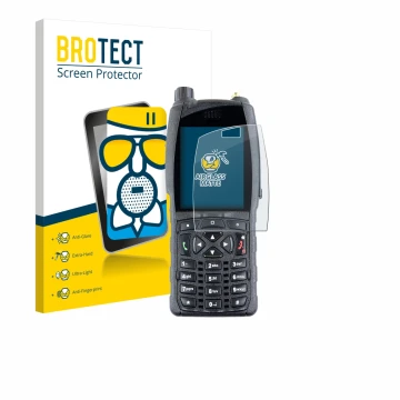 Parte frontal de un envase de producto con el logotipo de la marca BROTECT. Al lado se muestra el dispositivo Sepura SC2020 co