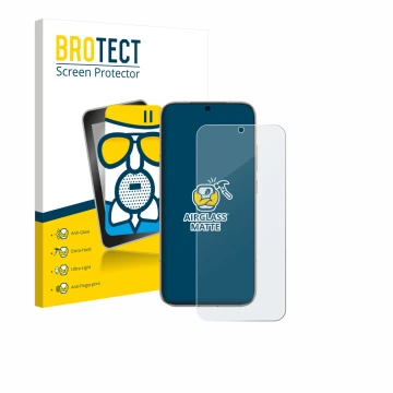 Parte frontal de un envase de producto con el logotipo de la marca BROTECT. Al lado se muestra el dispositivo Honor Magic 8 co