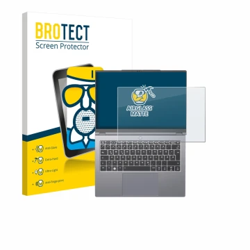 Parte frontal de un envase de producto con el logotipo de la marca BROTECT. Al lado se muestra el dispositivo Tuxedo InfinityB