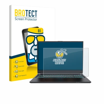 Parte frontal de un envase de producto con el logotipo de la marca BROTECT. Al lado se muestra el dispositivo Gigabyte G6 2023