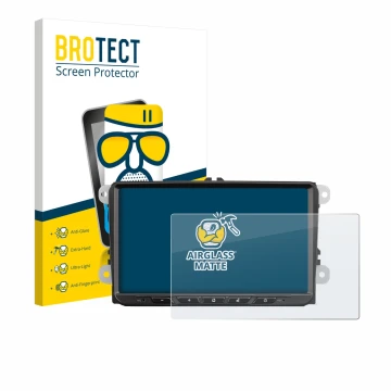 Parte frontal de un envase de producto con el logotipo de la marca BROTECT. Al lado se muestra el dispositivo Zenec Z-E2065 co
