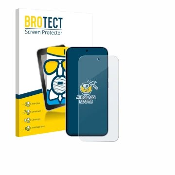 Parte frontal de un envase de producto con el logotipo de la marca BROTECT. Al lado se muestra el dispositivo Oppo Reno 15 con