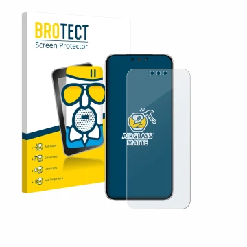 Parte frontal de un envase de producto con el logotipo de la marca BROTECT. Al lado se muestra el dispositivo Huawei Mate 80 P