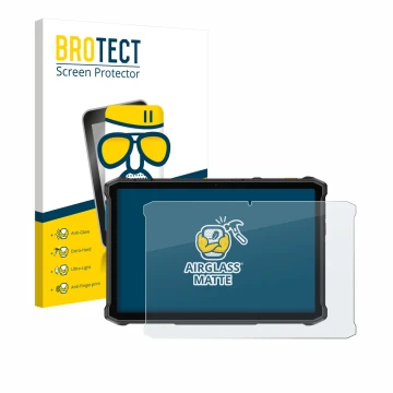 Parte frontal de un envase de producto con el logotipo de la marca BROTECT. Al lado se muestra el dispositivo Ulefone Armor Pa